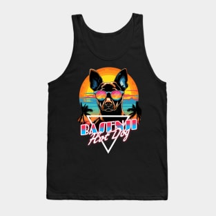 Retro Wave Basenji Hot Dog Shirt Tank Top